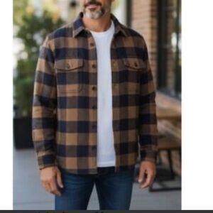 J. Crew Men's Checkered Shirt Jacket - Brown and Black